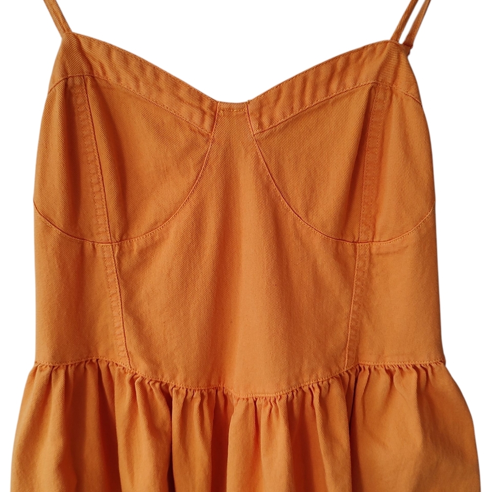 American Eagle Orange Mini Dress with Pockets Size Large - Picture 2 of 8